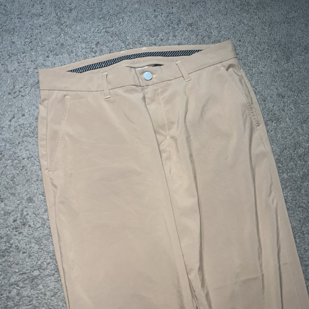Primo Jogger Golf Pants Men's 32 Regular Beige Brown Slim Tapered Ankle Zip